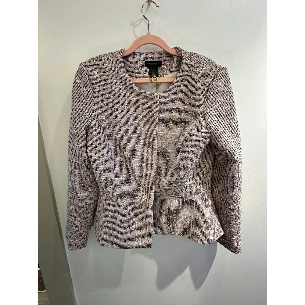 Donna Karen New York Tweed Peplum Blazer Sz 12